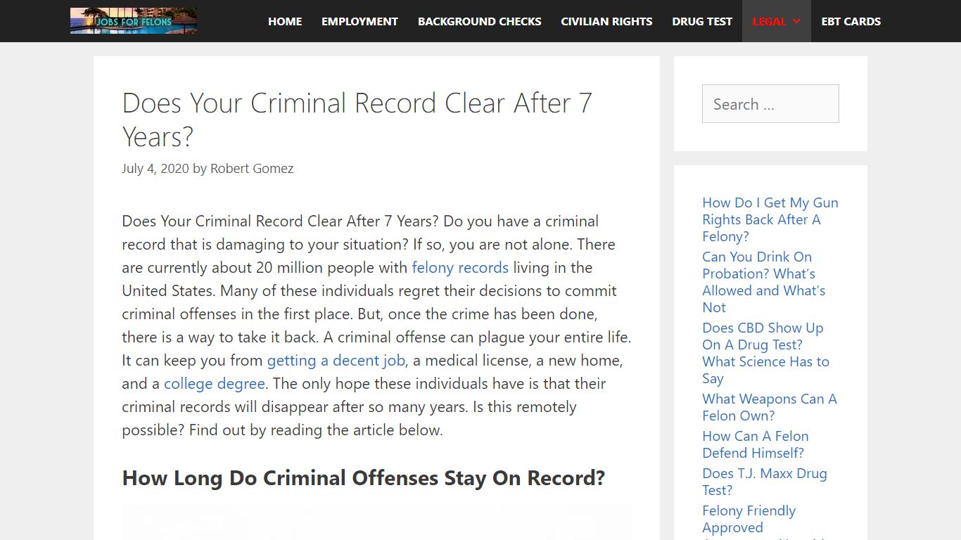 Does Your Criminal Record Clear After 7 Years? [2020]
