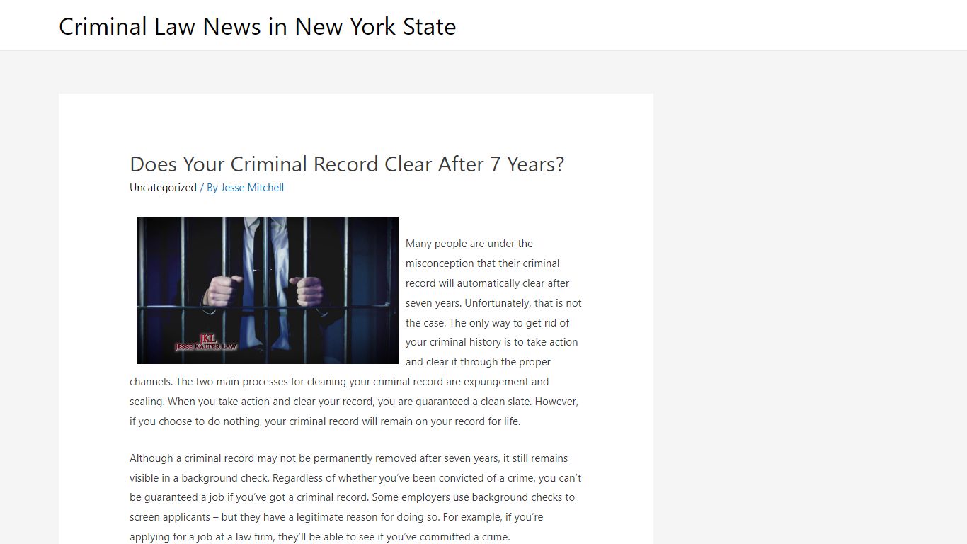 Does Your Criminal Record Clear After 7 Years?
