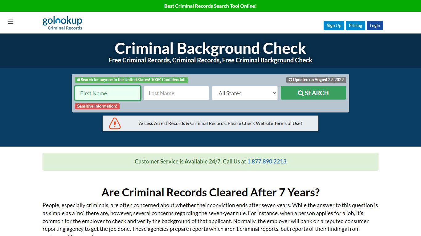 Does Your Criminal Record Clear After 7 Years, Criminal Record - GoLookUp